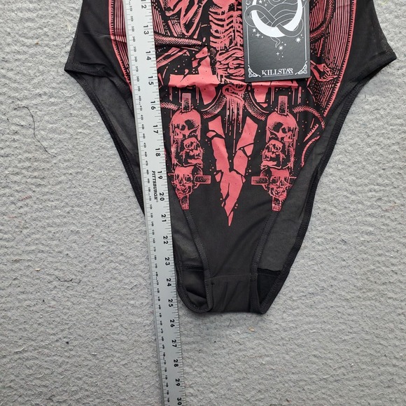 KILLSTAR Your Highness Bodysuit Women S Multi Baphomet Graphic Soft-Stretch Mesh - Picture 3 of 8